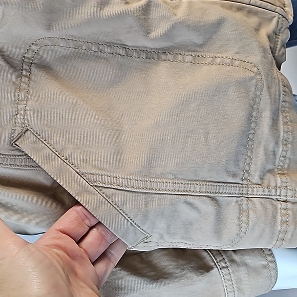 Talbots Stretch Twill Khaki Tan Cinch Waist Zip & Snap Front Field Jacket - Picture 10 of 16